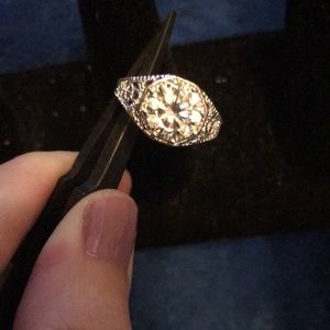 Crystal and 925 sterling ring